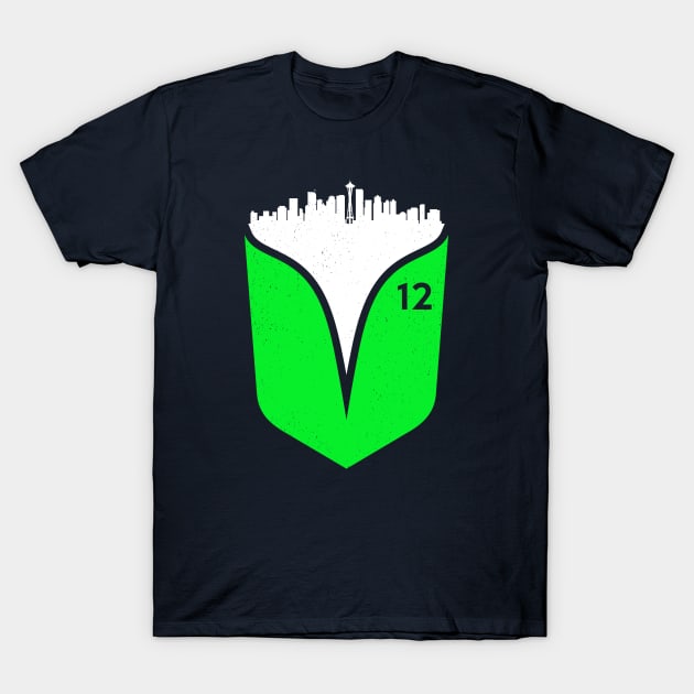 Seattle Feather Skyline - on Dark T-Shirt by humbulb